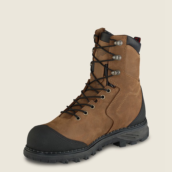 Red Wing Mens Burnside - 8-inch Waterproof Toe - Safety Boots Brown/Black - 6750DURIS